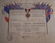 Diplôme de la croix d'honneur du mérite franco-britannique