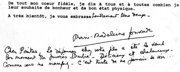 Lettre de Marie-Madeleine FOURCADE du 25/01/1988
